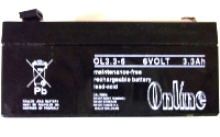 Online OL3 6 Volt 3.3Ah Sealed Lead Acid Battery Online