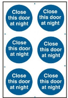 Close This Door At Night Sign