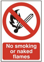 No Smoking or Naked Flames Sign