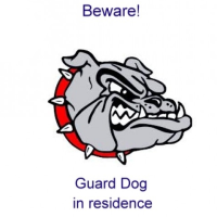 Beware Guard Dog In Residence Sign