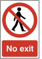 No Exit Sign 200mm x 300mm