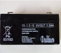 Online OL1 6 Volt 1.3Ah Sealed Lead Acid Battery 