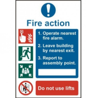 Fire Action Procedure Sign Option 1