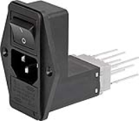 4304.6103 - IEC Appliance Inlet C14, with Line Switch 2-pole, Voltage Selector and Fuseholder 1or 2-pole