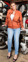 Melimoto "METEOR" Vintage Fashion, DistressedTan Leather Motorcycle Jacket