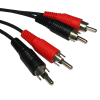 Twin RCA Phono Plugs to Twin Phono Plugs Stereo Audio Cable   0.5m