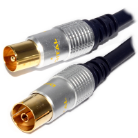 Pure OFC RF Aerial Coaxial Lead Gold OFC Male to Female Extension 2m