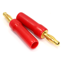 4mm Gold Banana Plug Pack RED Pack of 2