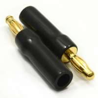4mm Gold Banana Plug Pack BLACK Pack of 2