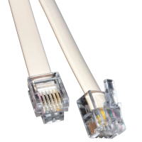 RJ12 6P6C to RJ12 6P6C Cable Plug to Plug (RJ11 with 6 wire) White  3m