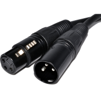 XLR Male Plug To XLR Female Socket Microphone Cable Lead Black 1.5m