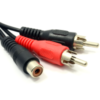 Twin Phono to Single Phono Socket Splitter/Combiner Cable Lead Adapter