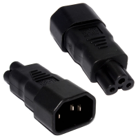 3 Pin IEC Socket C14 to Cloverleaf Plug C5 Adapter Up To 250v
