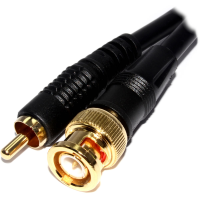 Pure Copper CCTV BNC to Phono Plug Cable Gold Connectors 1m