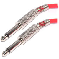Pulse 6.35mm Low Noise Guitar Cable Nickel Connectors RED Lead 5m