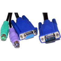 KVM Cable VGA Male To VGA Female and 2 x PS2 4.5m