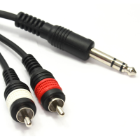 PULSE PRO 6.35mm Jack to 2 x Phono Plugs Helical Shielded Cable 1.2m