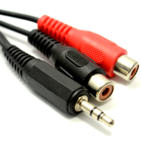 3.5mm Jack Plug to 2 x Phono Sockets Extension Adapter Cable 1.8m