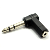 3.5mm Jack Socket to 6.35mm Stereo Jack Right Angled Plug Adapter
