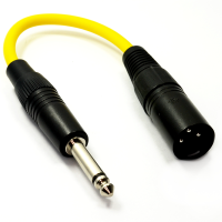 Pulse XLR Plug to 6.35mm Jack Plug Lead Yellow MONO 10cm