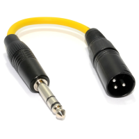 Pulse XLR Plug to 6.35mm Jack Plug Lead Yellow STEREO 10cm