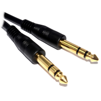Pro 6.35mm Jack Plug to 6.35mm Jack Plug Stereo Cable Gold 1m