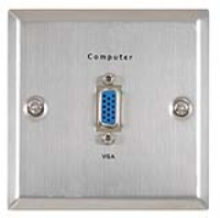 Flush Mount Steel Wall Faceplate 15 Pin VGA Female Connection