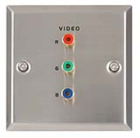 Flush Mount Steel Wall RGB Component Video Sockets Faceplate