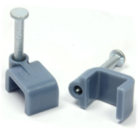 Grey 20 x 8mm Flat Cable Clips Secure Fastenings Cables