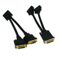 DVI Splitter Cable Splits the DVI-D signal to Twin DVI Monitors GOLD