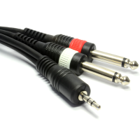 PULSE Shielded 3.5mm Stereo Jack to 2 x 6.35mm Mono Jack Cable 1.2m