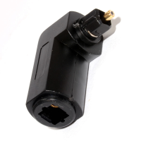 Optical Socket to Rotating Right Angled Plug TOS TOSLink Adapter