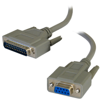 DB9 9 Pin Serial Female to 25 Pin Male Data Cable 2m