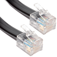 RJ12 6P6C to RJ12 6P6C Cable Plug to Plug (RJ11 with 6 wire) BLACK 3m