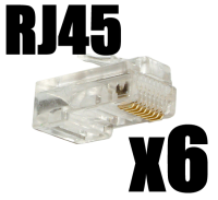 RJ45 Crimp GOLD Cat 5 CAT5e Network Ethernet Cable Plug Ends (6 PACK)
