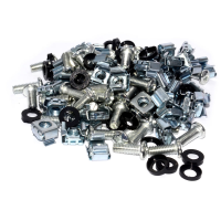Cage Rack Fixing M6 Captive Nuts, Bolts & Plastic Washers [50 of each]