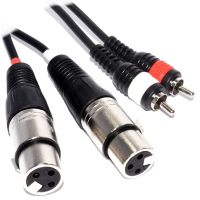 Twin XLR Sockets to 2 x RCA Phono Plugs Audio Cable 1.5m