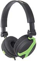 QTX QX40 Stereo OFC Leather Cushioned Foldable Headphones Green 1.5m