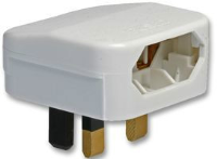 Europe Plug Socket to UK Plug Pins Travel Adapter 3 amps Fused White