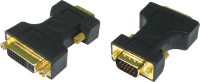 SVGA 15 Pin Male to DVI-A Female Socket Adapter GOLD