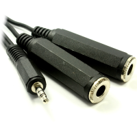 3.5mm Stereo Jack To Twin 6.35mm MONO Jack Sockets Cable 50cm