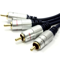 Pure OFC HQ 2 x RCA Phono Plugs to Plugs Stereo Audio Cable Gold 20m
