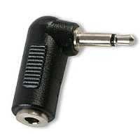 3.5mm Mono Jack Socket to 3.5mm Jack Plug Right Angle Adapter