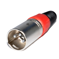 XLR 3 Pin Male Microphone Solder Termination Plug for 8mm Cables RED