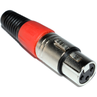 XLR 3 Pin Female Microphone Solder Termination Socket (8mm Cables) RED