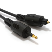 Black Fibre Optic Audio Cable TOSlink Plug to OPTICAL 3.5mm Jack 1m
