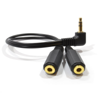 3.5mm Right Angle Stereo Jack Audio Splitter Adapter Cable Lead 20cm