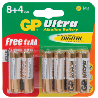 GP AA 1.5V Plus Ultra High Performance Alkaline Battery pack of 12