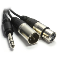 XLR Microphone Mixer Plug & Socket to 6.35mm Stereo Jack 3m