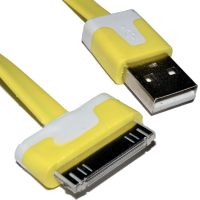 30 Pin iPhone iPod iPad Data & Charging USB FLAT Cable Yellow 3m LONG
